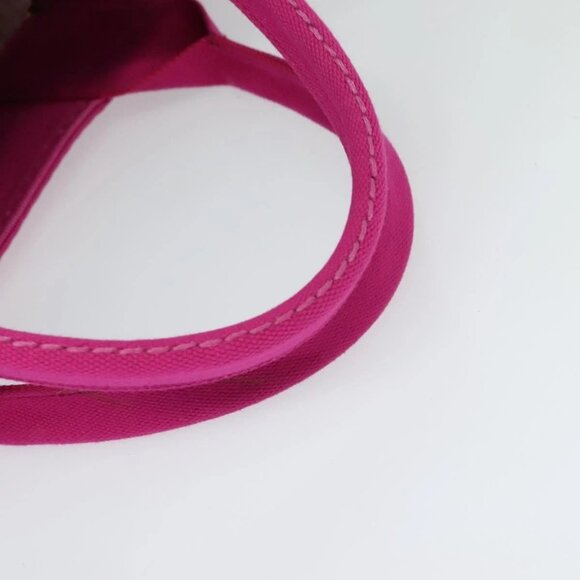 PRADA Canapa GM Hand Bag Canvas Pink Gold Auth 137774 - Picture 8 of 16